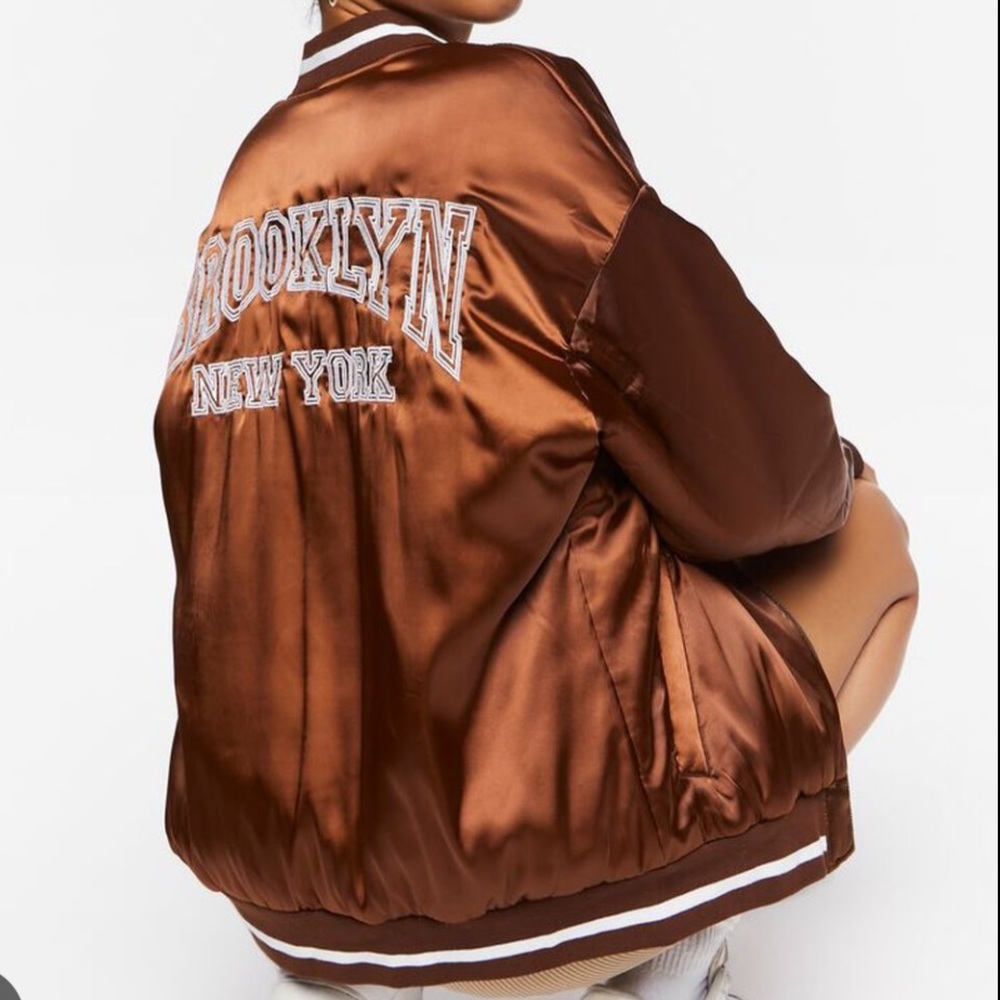Forever 21 Brooklyn New York Bomber Jacket - Picture 2 of 3